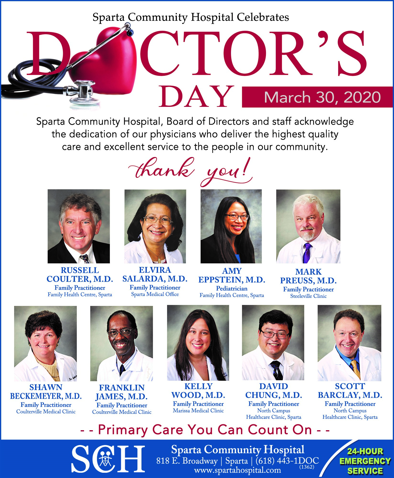 Sparta Community Hospital Celebrates Doctor's Day | Sparta Community ...
